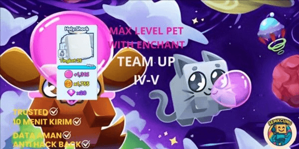 Gambar Product Holy Shock MAX LEVEL Team Up IV-V | Bubble Gum Simulator Infinity [BGSI]