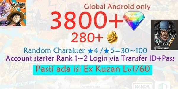 Gambar Product OPBR ONE PIECE Bounty Rush-5 Account