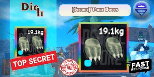 Gambar Product [Secret] Electric T-rex Boots Bonus++ |Dental Store| Dig It