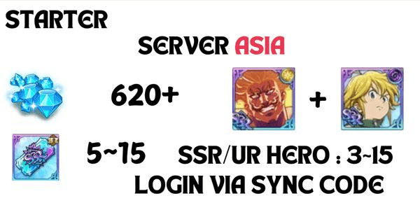 Gambar Product (ASIA) AKUN STARTER TIMBUNAN / AKUN TIMBUNAN GEMS / AKUN STARTER 7DS