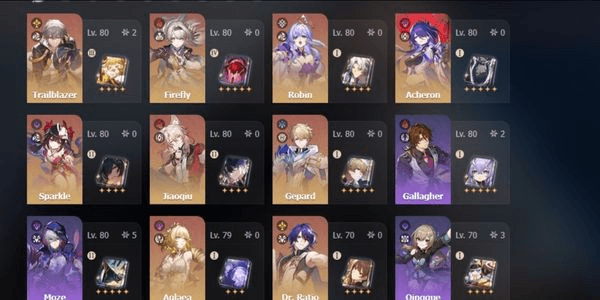 Gambar Product 12 SSR Firefly + Robin + Archeron + Sign + Sparkle + Jiaoqiu + Gepard + Sign + Aglea + Dr. Ratio + Clara + Welt LVL 67 SERVER ASIA