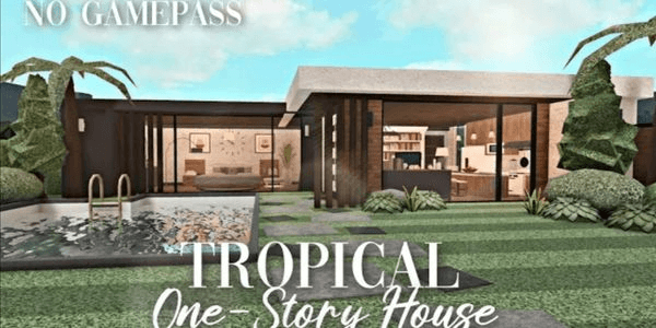 Gambar Product Modern Tropical One-Story House ۶ৎ 90K ۶ৎ BLOXBURG HOUSE ۶ৎ