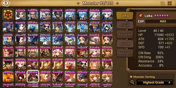 Gambar Product Asia Double LD5 Dark Nezuko and Eludia, LD4 Deborah, Iris + 61 NB5, 165 6Star Monster