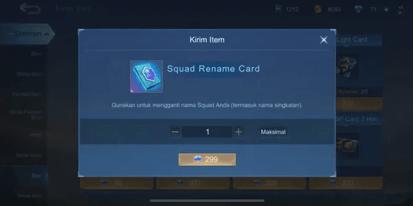Squad Rename Card