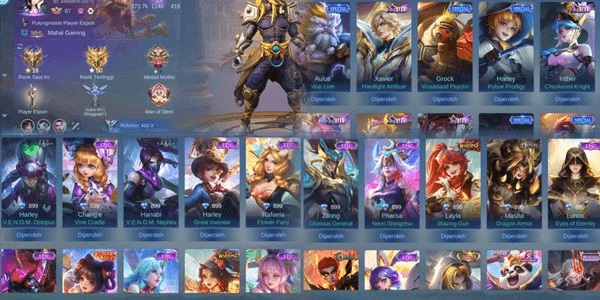 Gambar Product Cheap Account Skin 189 Hero 112 Collector Badang Epic Kagura Harley Etc. Personal Account Anti HB