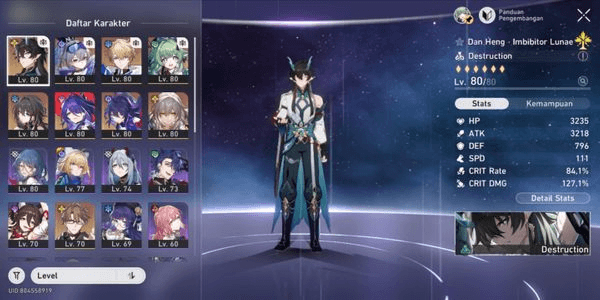 Gambar Product A73 ASIA Dan Heng Il E1 SW Huo2 Acheron Ruan Mei Seele Luocha TL 67 Sign DanIL Seele Clara Welt Bronya