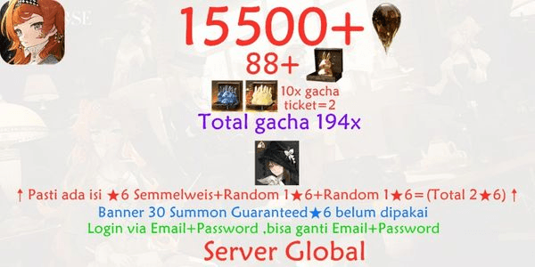 Gambar Product Reverse Gacha Account 1999-1
