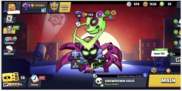 Gambar Product LOTS OF RARE SKINS | 54K Trophies | 89/90 Brawlers | 33+ Max Brawlers (30 Hypercharged) | 12 Legendaries | 182+ Skins | 39 Gems | 54502 High Trophies