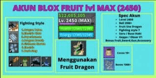 Gambar Product Akun Blox Fruit MAX LEVEL (DRAGON + MYTHICAL SWORD) [All Skill Unlock]! Unverified