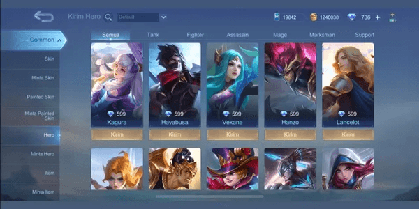 Hero Price 599 Diamonds Free Choice