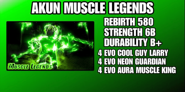 Gambar Product Muscle Legends Account | Rebirth 580