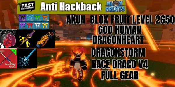 Gambar Product Aku blox fruits level 2600 race draco v4