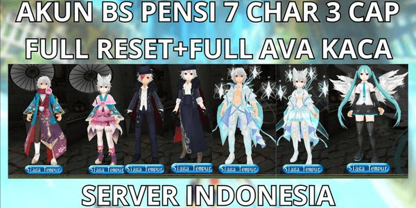 Gambar Product BS ACCOUNT RETIRE 7 CHAR 3 CAP MAX LVL 300 INDONESIA SERVER, INCLUDES MD CASTILLA, FULL RESET, FULL GLASS STAR AVA, VIA MQ, ANTI HACKBACK, SUPER CHEAP