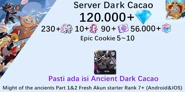 Gambar Product Cookie Run Kingdom(Dack Cacao Server)DC2 starter account