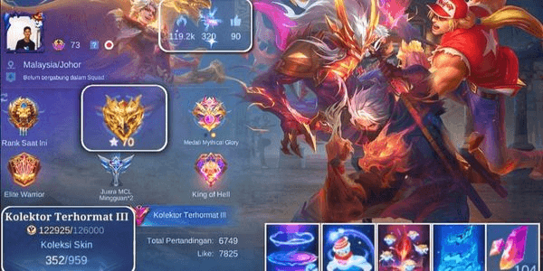 Gambar Product Akun Mobile Legends || Kolektor Terhormat  3 || Skin Franco Legemd |Moskov Infernal Wyrmlord |Paquito Kof & FMVP |Hayabusa Exorcist |Irithel DUCATI |