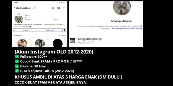 Gambar Product Instagram Account OLD 2012-2020