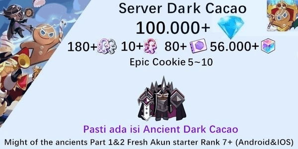 Gambar Product Cookie Run Kingdom starter account(Dack Cacao Server)DC1