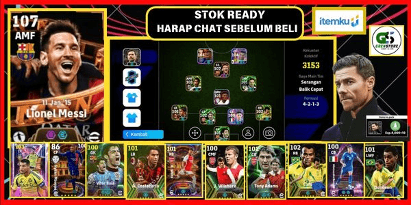 Gambar Product ACCOUNT DUO GOAT MESSI x C.RONALDO x MBAPPE, MANAGER XABI, PEP GUAR, F.RIJKAARD, SQUAD GG