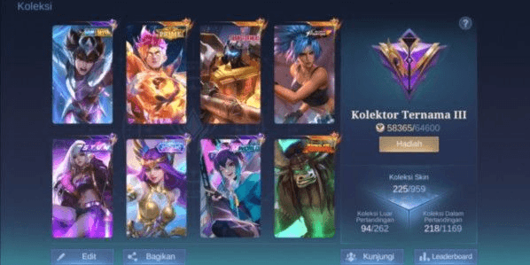 Gambar Product Akun MLBB Kolektor Ternama III + Bonus Skin Choice Box [M6 Prime / Saint Seiya / Transformers / Kungfu Panda / KOF / STUN / M-World / Virgo dll]