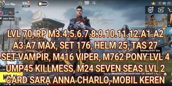 Gambar Product CHEAP PUBG MOBILE ACCOUNT SARA CARD