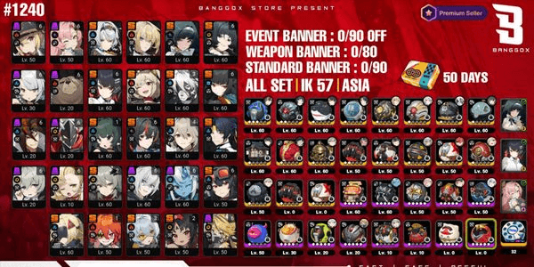 Gambar Product ASIA + WHALE + MIYABI M6 + JANE M6 + ELLEN M6 + ZHU YUAN M6 + CAESAR M2 + QINGYI M1 + 7 SIGNATURE WEAPON