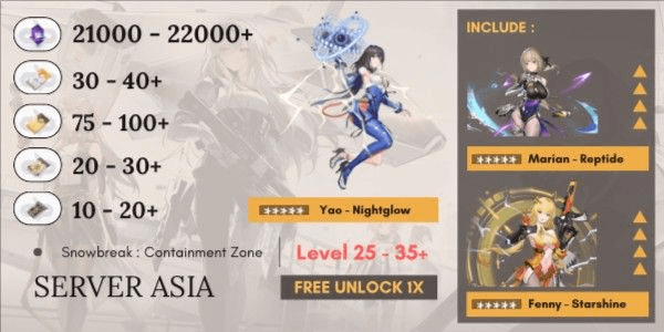 Gambar Product Akun Reroll Snowbreak Containment Zone - 2