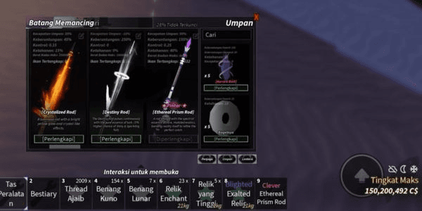 Gambar Product #70 Akun Level 1000 (Max) | 150M C$ | 28% Rod | Ethereal Prism Rod