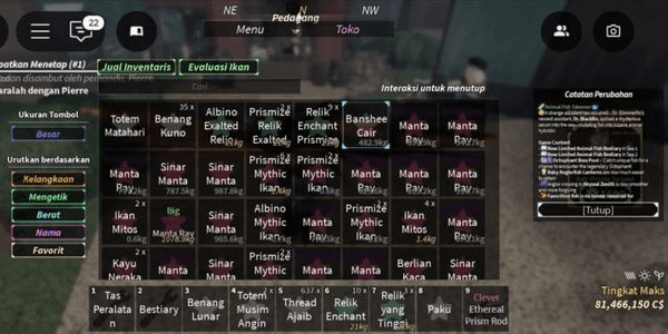 Gambar Product Akun Level 1000 (Max) | 100-300M+ C$ | 25% Rod | Ethereal Prism Rod