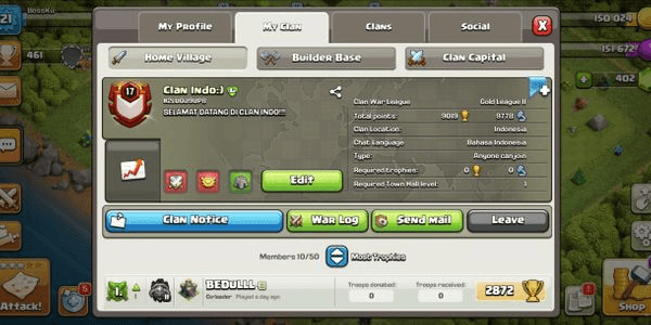 Gambar Product CLAN LVL 17 - Nick Clan Indo :) - CH 9 - Gold II