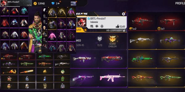 Gambar Product FREE FIRE ACCOUNT VAULT 109 WEAPONS 155 GG CHEAP OP [293]