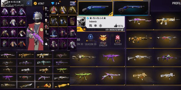Gambar Product FREE FIRE ACCOUNT VAULT 198 WEAPONS 220 GG CHEAP OP [294]