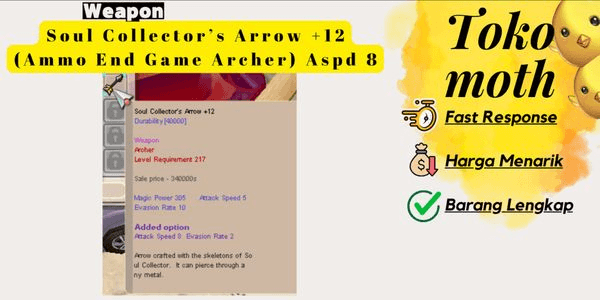 Gambar Product Soul Collector’s Arrow +12 (Ammo End Game Archer) Aspd 8
