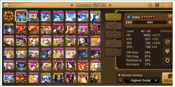 Gambar Product #SW416: RARE ACC !! 58 DAYS [GLOBAL] 2 LD Nat5 Specter Princess/Velaska, Frederic+Guy | Arena F2, R5, Best SPD +122 | Magnum, Teshar | 48 6*