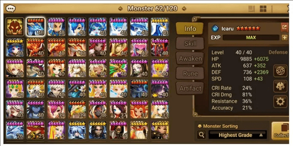 #SW416: RARE ACC !! 58 DAYS [GLOBAL] 2 LD Nat5 Specter Princess/Velaska, Frederic+Guy | Arena F2, R5, Best SPD +122 | Magnum, Teshar | 48 6*