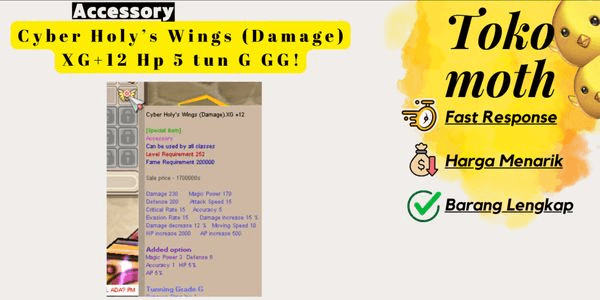 Gambar Product Cyber Holy’s Wings (Damage) XG+12 Hp 5 tun G GG!