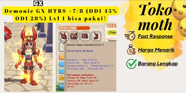 Gambar Product Demonic GX HTBS +7,8 (DDI 45% ODI 28%) Lvl 1 usable!
