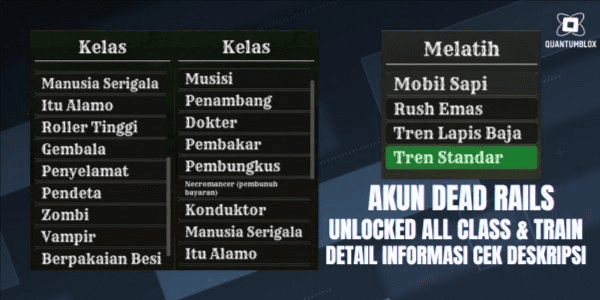 Gambar Product Akun Dead Rails - All Classes & Train Unlocked