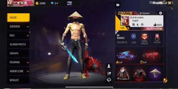 Gambar Product AKUN FREE FIRE|SG TEROMPET|BUNDLE COBRA & SCORPIO|TOPI JERAMI|EVO AK & MP40