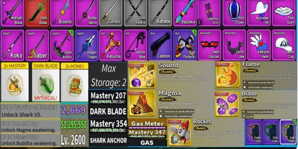 Gambar Product Akun Blox Fruits 5 Permanent Fruits ( Spek Deskripsi )