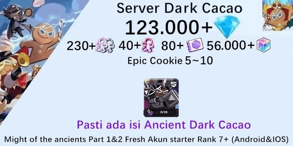 Gambar Product Cookie Run Kingdom starter account(Dack Cacao Server)DC1