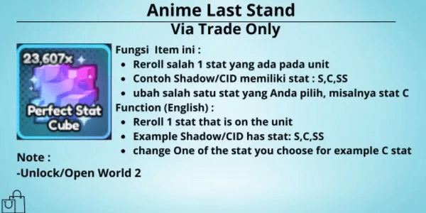 Perfect Stat Cube x100 (Anime Last Stand)