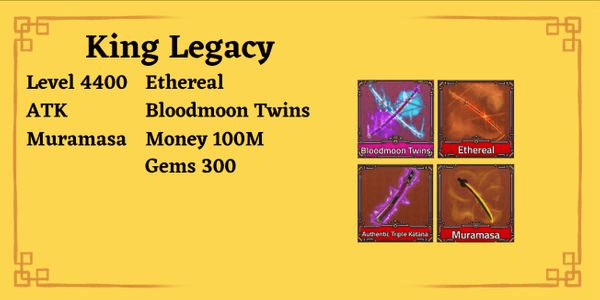 Gambar Product King Legacy Account - BLOODMOON ATK ETHEREAL MURAMASA