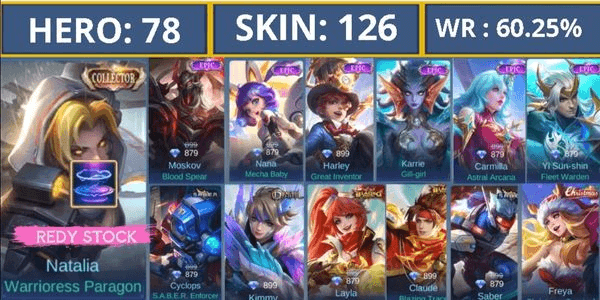 Gambar Product RECALL TAS TAS PERMANENT, WR GG BGT, SKIN EPIC BANYAK KARRIE,KAGURA,YSS, MOSKOV, NANA, HARLEY, CARMILLA, RAFAELA DLL KOLEKTOR NATA