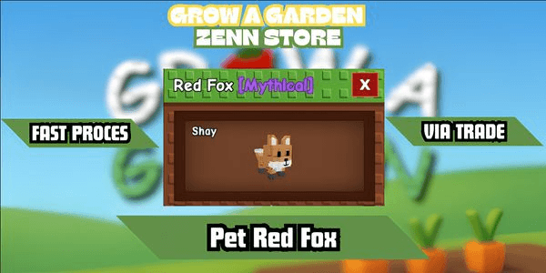Red Fox - Grow A Garden - Pet Red fox