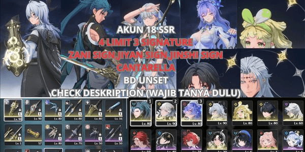Gambar Product [SEA] 18 SSR 4 LIMIT 3 SIGN,ZANI SIGN,JIYAN SIGN,JINSHI SIGN,CANTARELLA,VERINA R1,CALCHARO R1,JIANXIN R1,ANOTHER STANDART