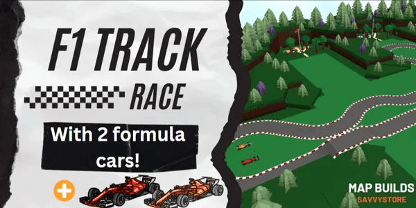 Full Map Size F1 Track with 2 Formula One Cars Build Service (Construction Service) | Build A Boat For Treasure RBL