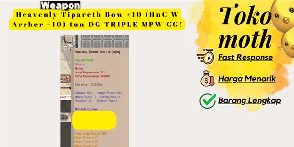 Gambar Product Heavenly Tipareth Bow +10 (HnC W Archer +10) tun DG TRIPLE MPW GG!