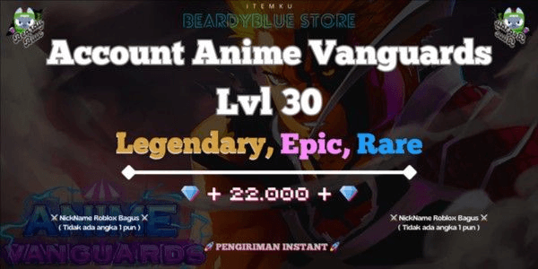 Gambar Product Accounts Anime Vanguards Lvl 30 | Instant Delivery