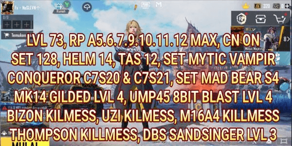 Gambar Product SULTAN RP MAX ACCOUNT PUBG MOBILE INDONESIA