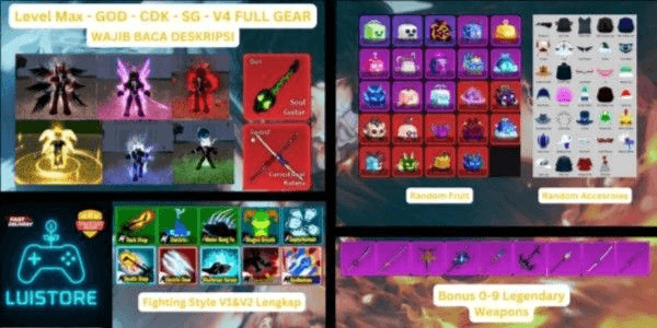 Gambar Product Max Level Blox Fruit Account - CDK - SG - RACE V4 FULL GEAR